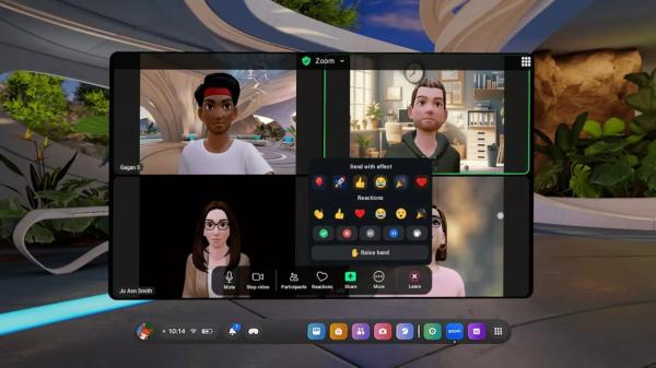 Приложение Zoom теперь доступно на Quest, позволяя проводить совещания в виде аватара.
Приложение Zoom теперь доступно на Quest, позволяя проводить совещания в виде аватара.